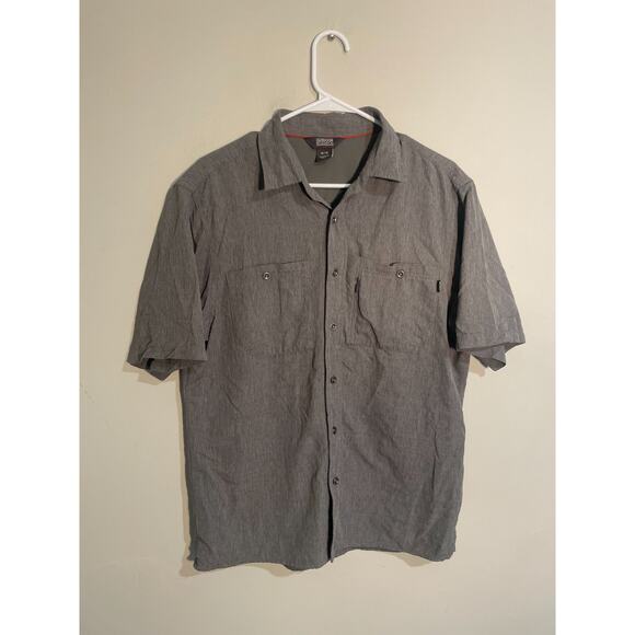 Outdoor Research Hiking Shirt Mens M Smoke Gray Button Up Performance Gorp Camp - Picture 1 of 11